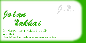 jolan makkai business card